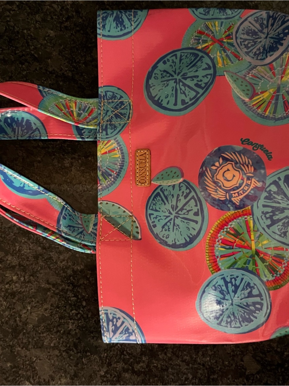 Consuela Pink Citrus Print Oilcloth Tote - Picture 6 of 6